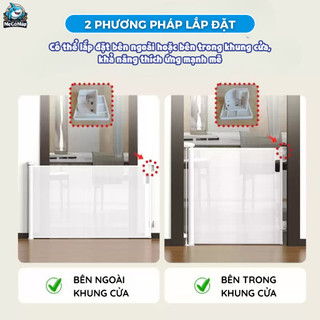 Thanh Chắn Cầu Thang, Thanh Chắn Cửa Pakey Dạng Cuộn Cao 79cm Có Thể Thu Gọn Bảo Vệ Bé An Toàn