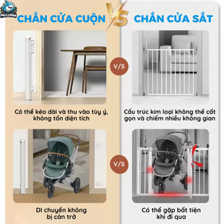 Thanh Chắn Cầu Thang, Thanh Chắn Cửa Pakey Dạng Cuộn Cao 79cm Có Thể Thu Gọn Bảo Vệ Bé An Toàn