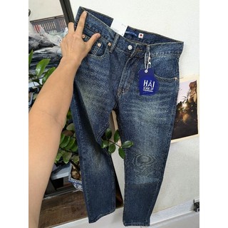 quần jean nam denim màu rêu  đá vải nhật japan