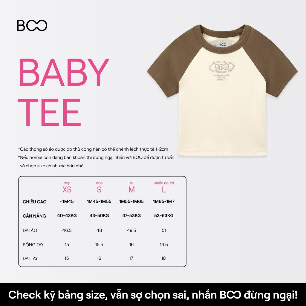 Ảnh Áo Thun BOO Form Babytop Fit Rút dây thêu logo dáng ngắn chất liệu thun tăm co dãn 4