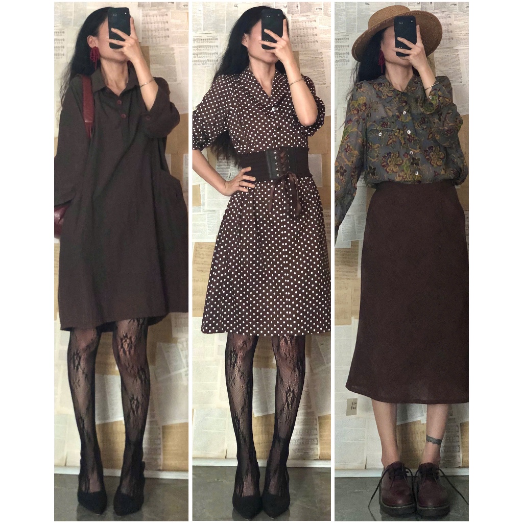Set đầm váy vintage dáng dài mix sẵn có tách lẻ, chọn mẫu [ig: april6_clothing]