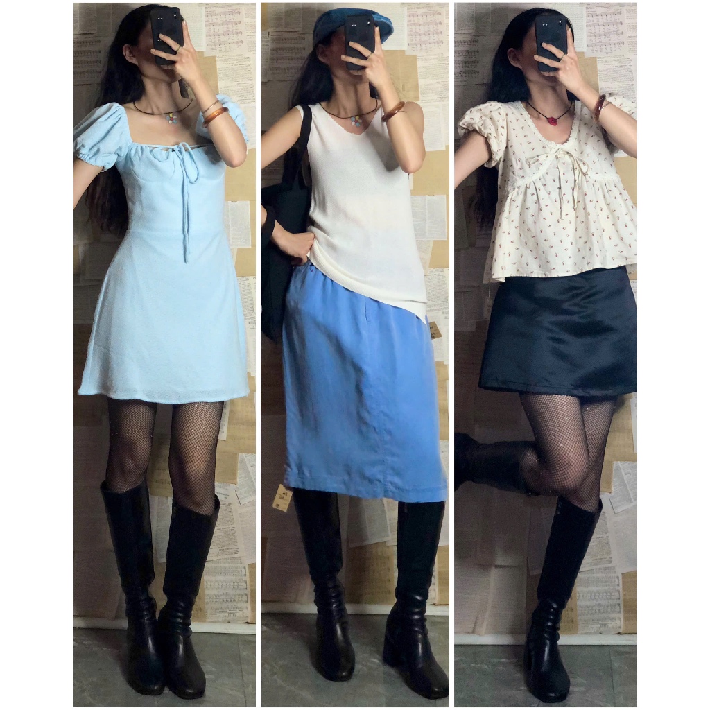 Set đầm váy vintage dáng dài mix sẵn có tách lẻ, chọn mẫu [ig: april6_clothing]