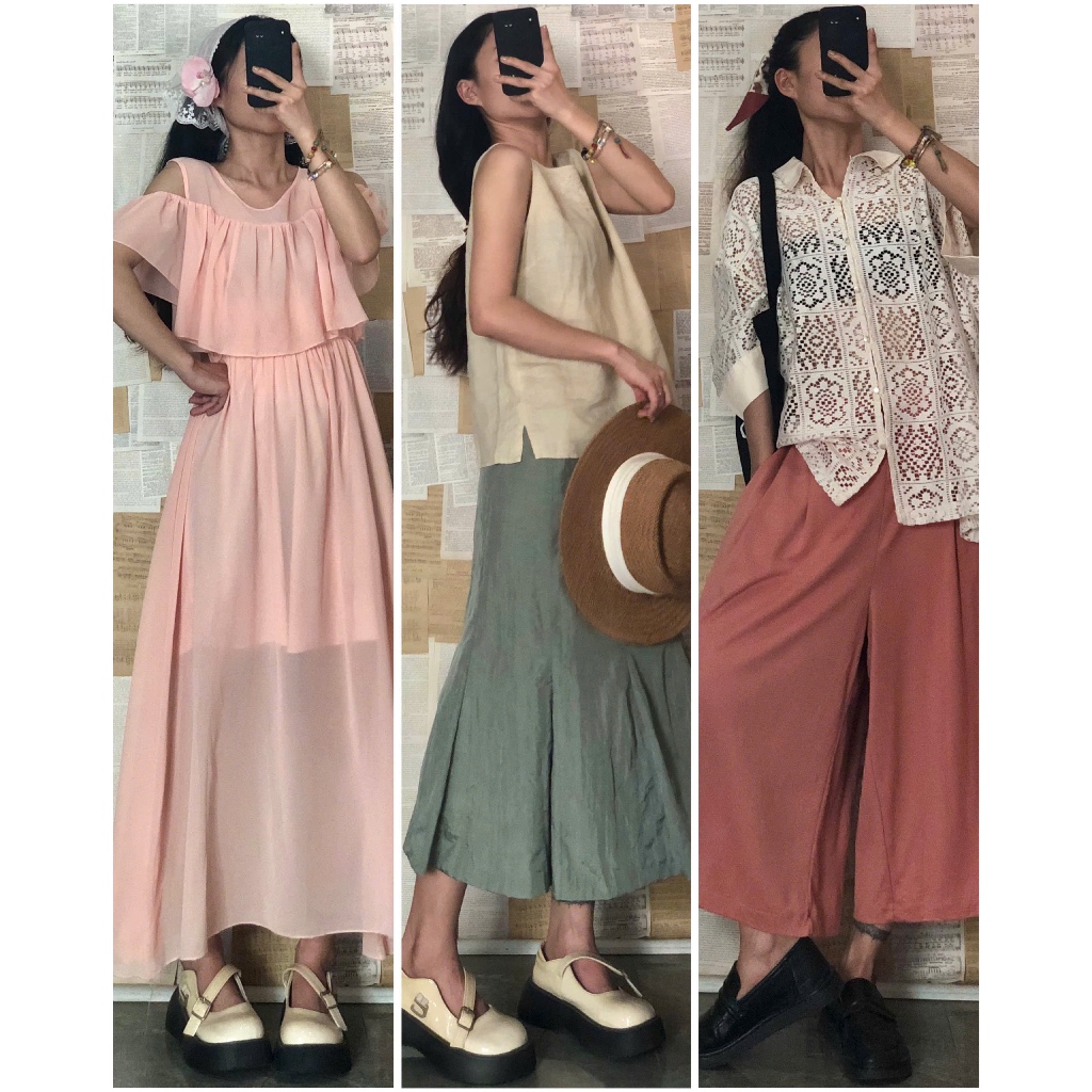 Set đầm váy vintage dáng dài mix sẵn có tách lẻ, chọn mẫu [ig: april6_clothing]