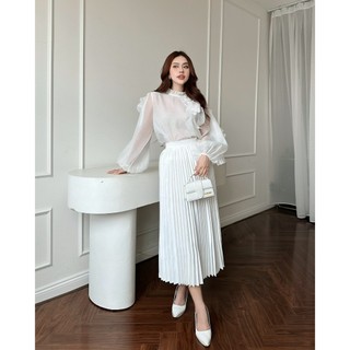[Deal Độc Quyền] Chân Váy Nữ Med Pleated , Chất Vải Phi Lụa Thoải Mái , WCV008  SOME HOW STORE