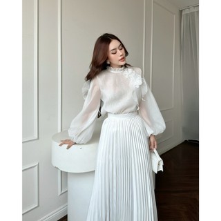 [Deal Độc Quyền] Chân Váy Nữ Med Pleated , Chất Vải Phi Lụa Thoải Mái , WCV008  SOME HOW STORE
