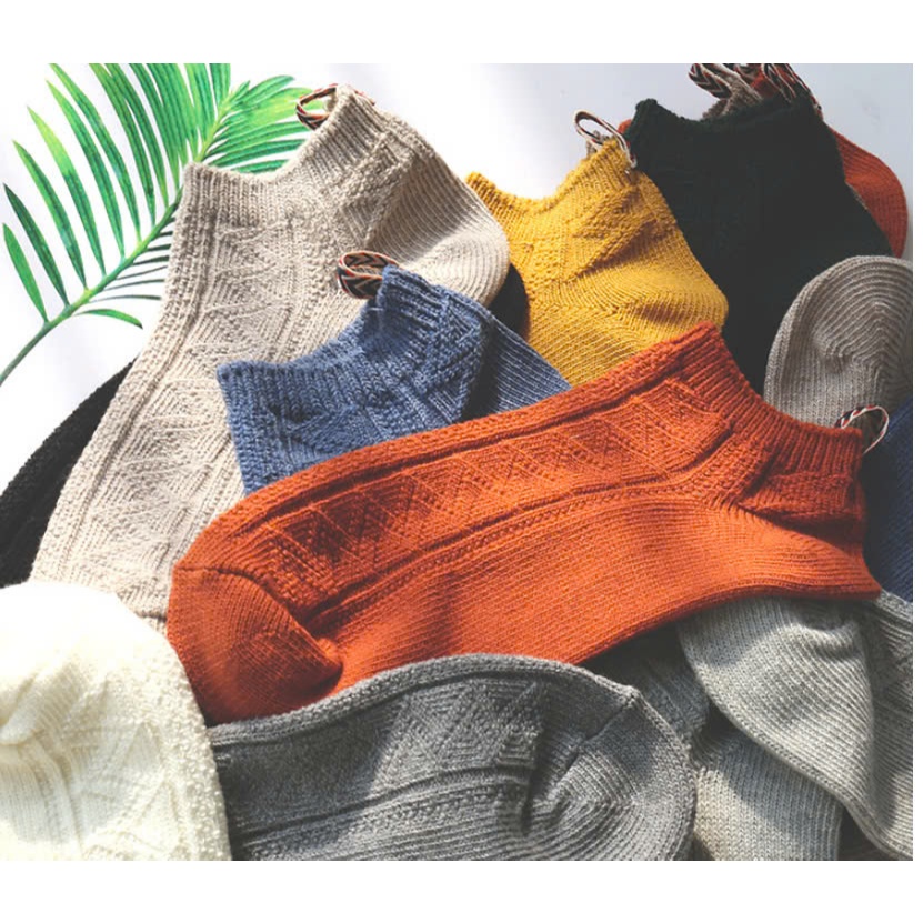 Vớ Tất cotton Nữ cổ thấp 10 màu phong cách trẻ trung và năng động.