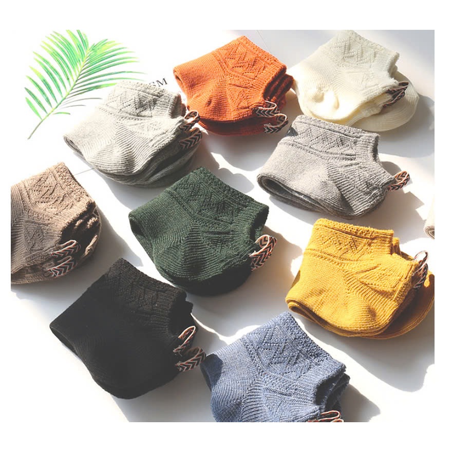 Vớ Tất cotton Nữ cổ thấp 10 màu phong cách trẻ trung và năng động.