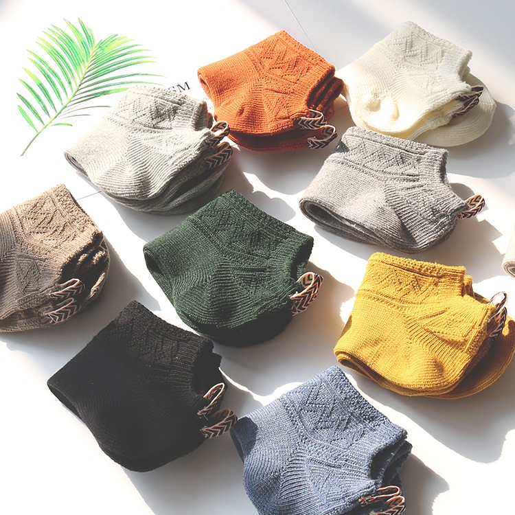 Vớ Tất cotton Nữ cổ thấp 10 màu phong cách trẻ trung và năng động.