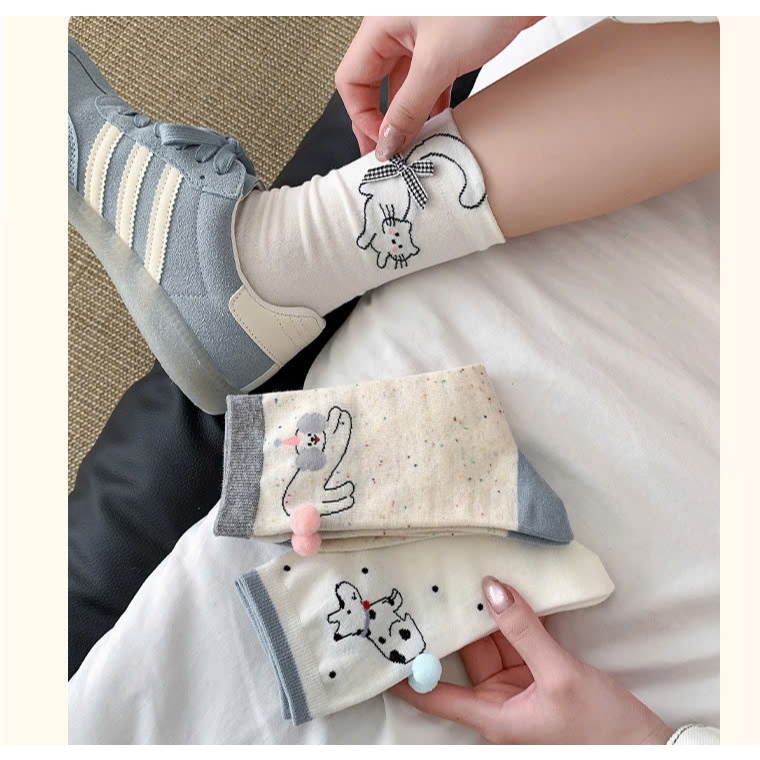 Vớ Tất hoạt hình cổ cao MÈO & CÚN phong cách thể thao, năng động.