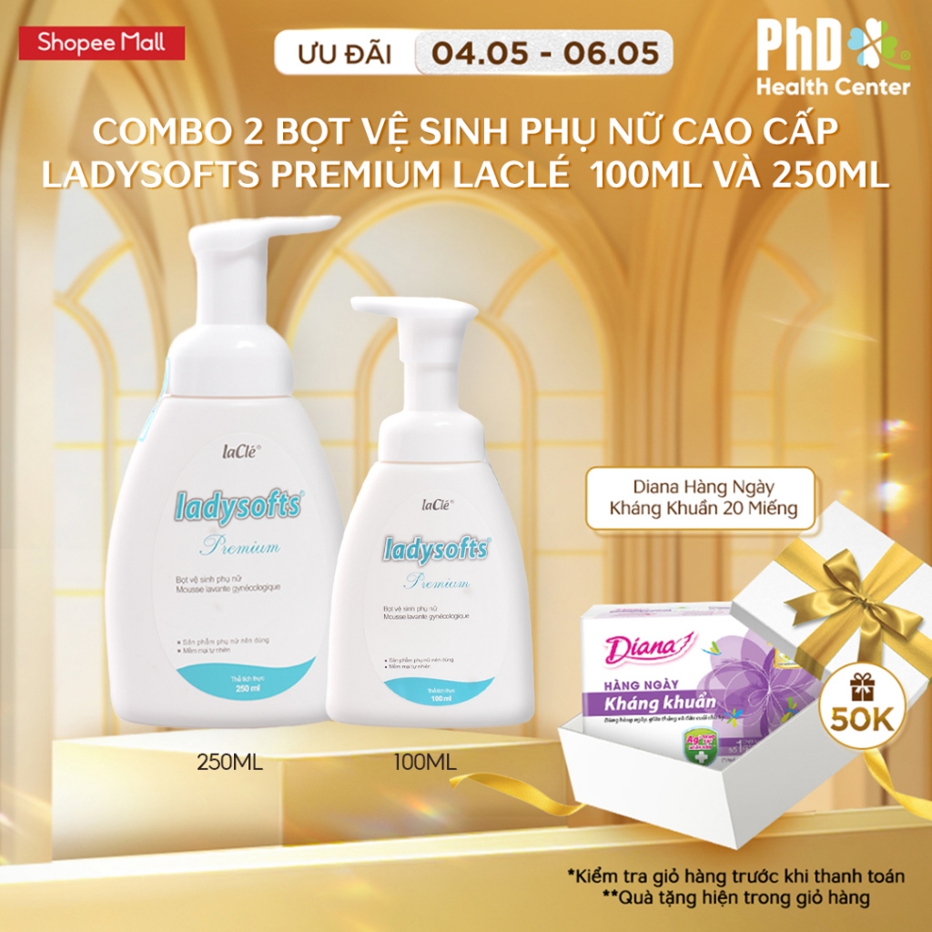Ảnh Combo 2 Chai Dung Dịch Vệ Sinh Phụ Nữ Dạng Bọt Ladysofts Premium Làm Sạch Và Duy Trì Độ pH Tự Nhiên 1
