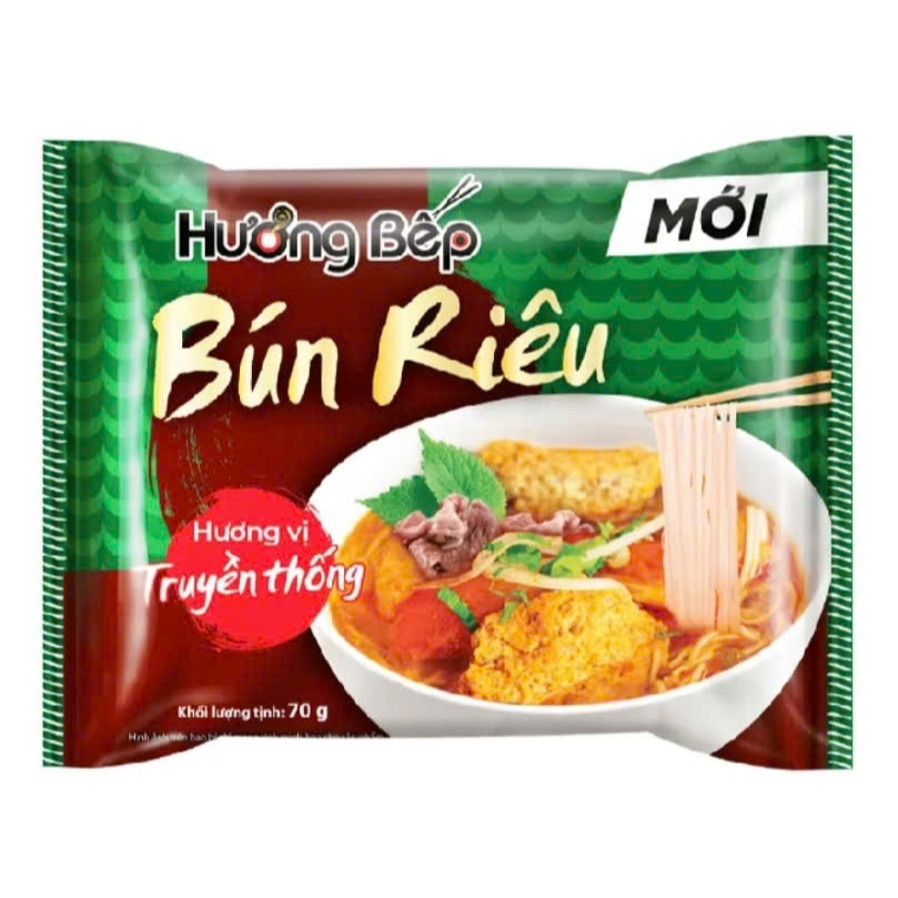 Thùng 30 gói Bún Riêu, phở bò Hương Bếp chuẩn vị truyền thống (70gr x 5gói x 6lốc)