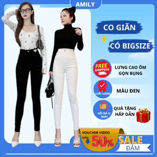 Quần Jean Nữ Rách Gối AMILY.Bò Có Thun Co Giãn,Ống Ôm Gọn.Size 26, 27, 28, 29, 30, 31, 32(38kg-70kg)