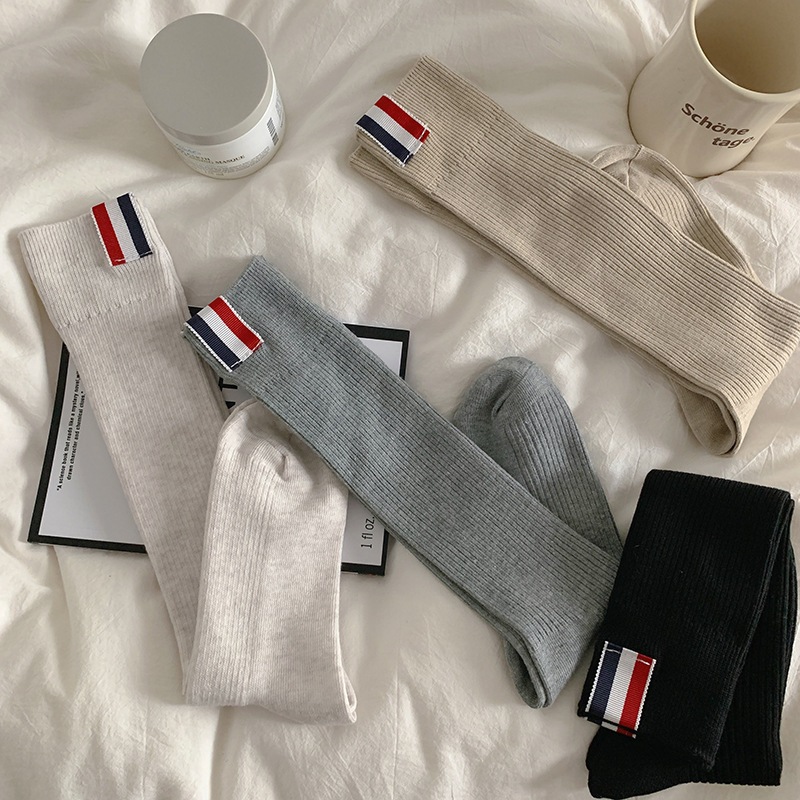 Vớ Tất nữ siêu cao cổ kẻ XANH ĐỎ phong cách dễ thương và xinh xắn