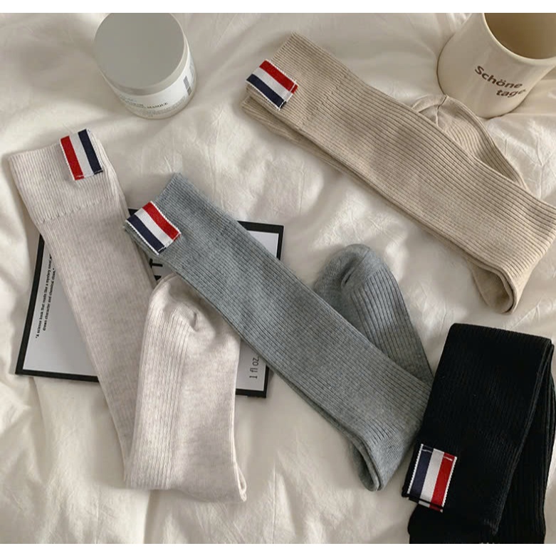 Vớ Tất nữ siêu cao cổ kẻ XANH ĐỎ phong cách dễ thương và xinh xắn