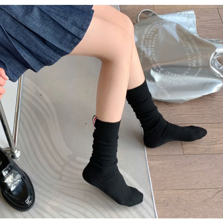 Vớ Tất nữ siêu cao cổ kẻ XANH ĐỎ phong cách dễ thương và xinh xắn
