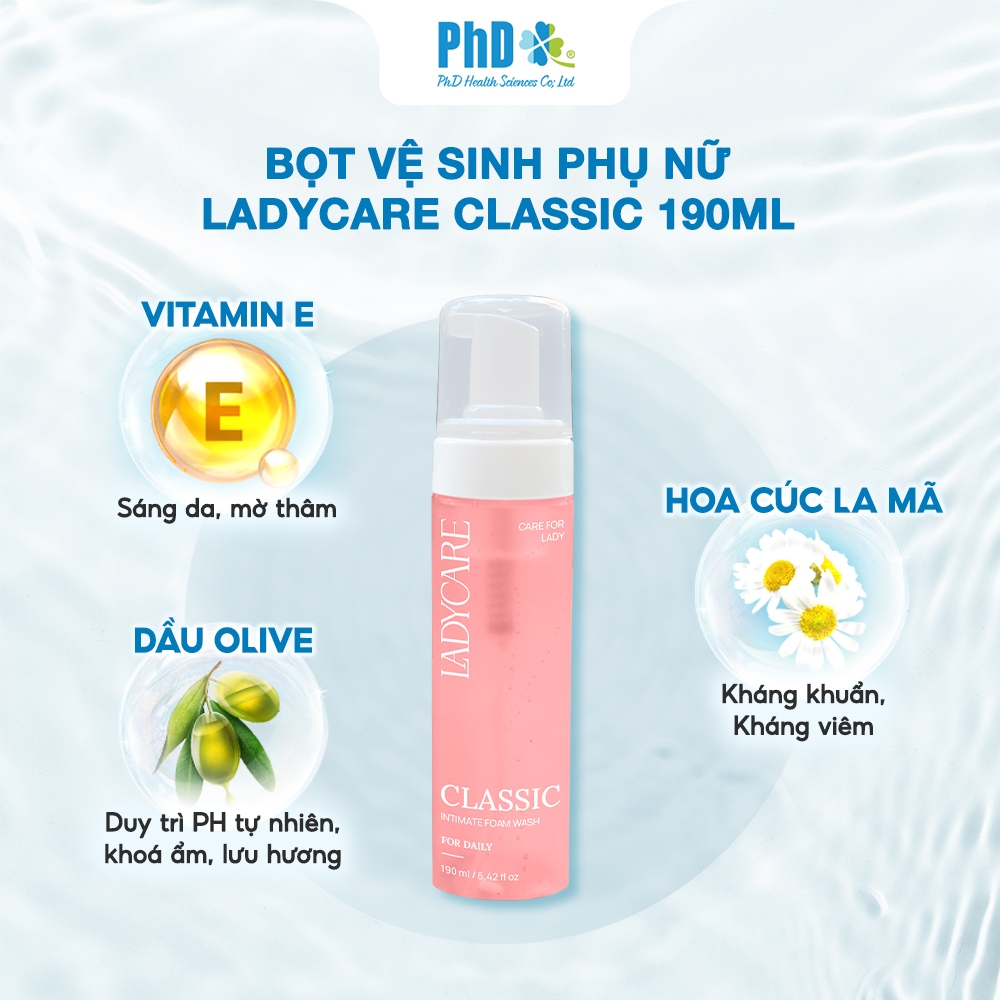Ảnh Dung Dịch Vệ Sinh Phụ Nữ Dạng Bọt Cao Cấp Ladycare Classic Và Ladycare Extra Aloe Vera 4