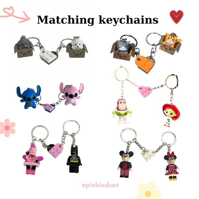 Móc Khóa Đôi Dễ Thương Hoạt Hình – Matching Keychain kèm Lego Trái Tim ...