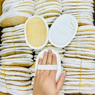 COMBO 2 BÔNG TẮM XƠ MƯỚP KBEcolife (oval 1 mặt xơ, size M) tẩy tế bào chết ,làm sạch da