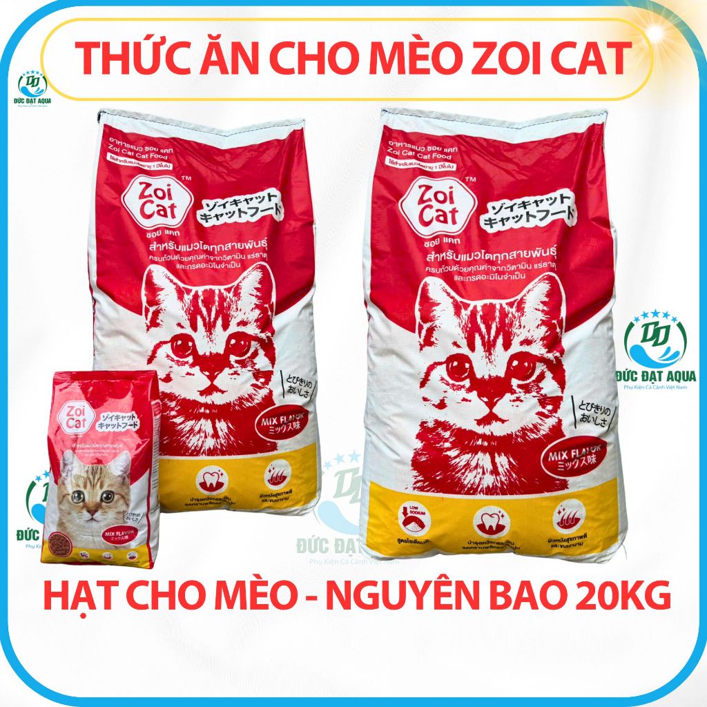 Thức ăn cho mèo Zoi Cat, hạt cho mèo - bao 20kg - có 20 gói nhỏ 1kg