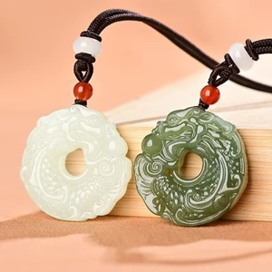 Dây Chuyền Đồng Điếu Long Cát Tường Ngọc Hòa Điền Tự Nhiên ,Giúp Mang Lại Bình An Hút Tài Lộc ,Dành Cho Nam Nữ