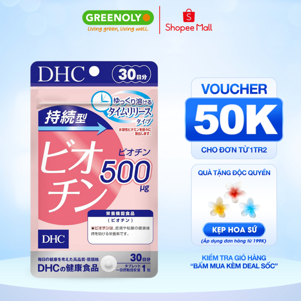 Ảnh Viên uống DHC Biotin ngăn rụng tóc, hỗ trợ mọc tóc Biotin gói 30 viên (30 Ngày) 1