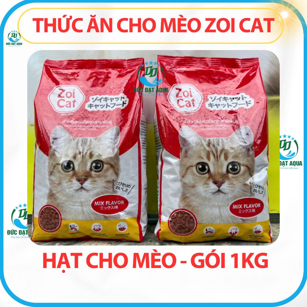 Thức ăn cho mèo Zoi Cat, hạt cho mèo -  combo 5 gói 1kg Cung cấp đầy đủ dinh dưỡng cho mèo cao cấp