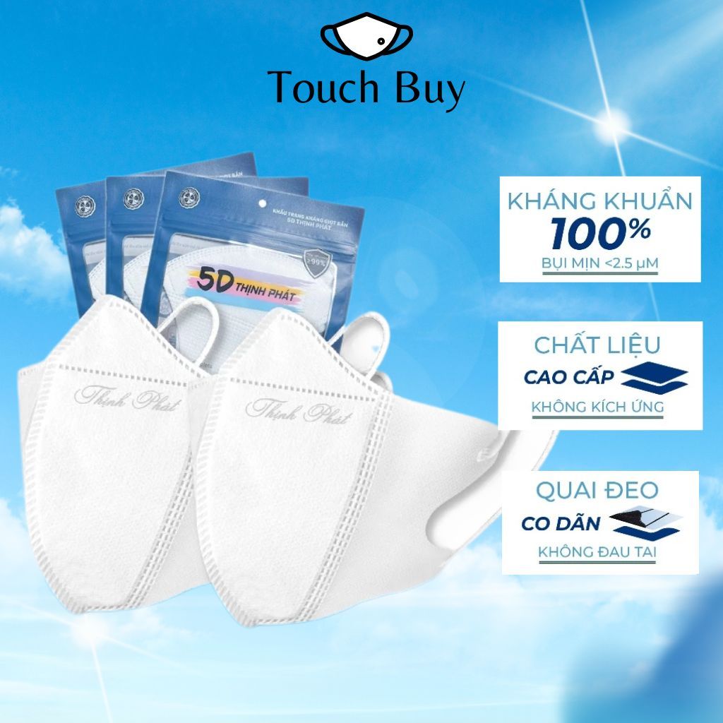 200 Chiếc Khẩu Trang 5D Thịnh Phát Chính Hãng 3 Lớp kháng khuẩn kháng giọt bắn chống tia UV