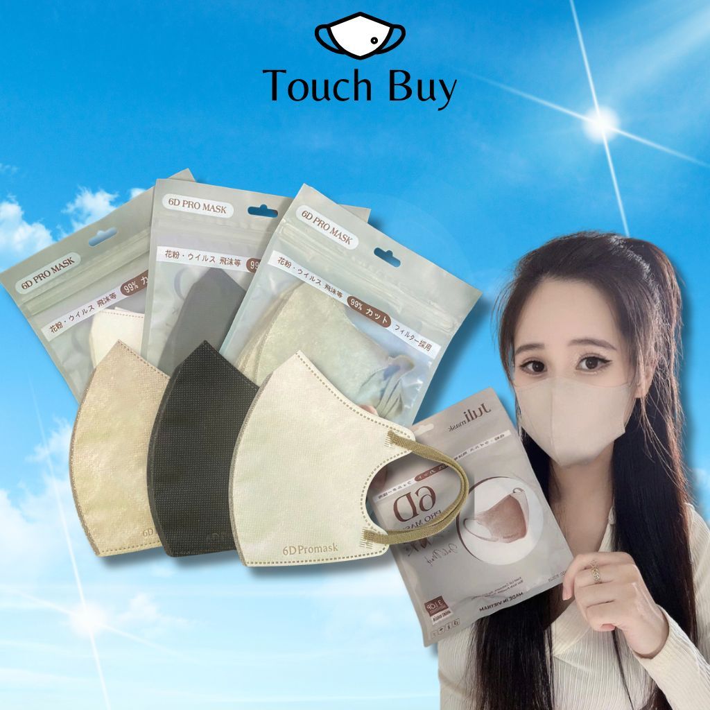 Sét 100 chiếc Khẩu trang 6D JULI Mask 3 lớp kháng khuẩn mẫu form rộng chắn nắng tốt