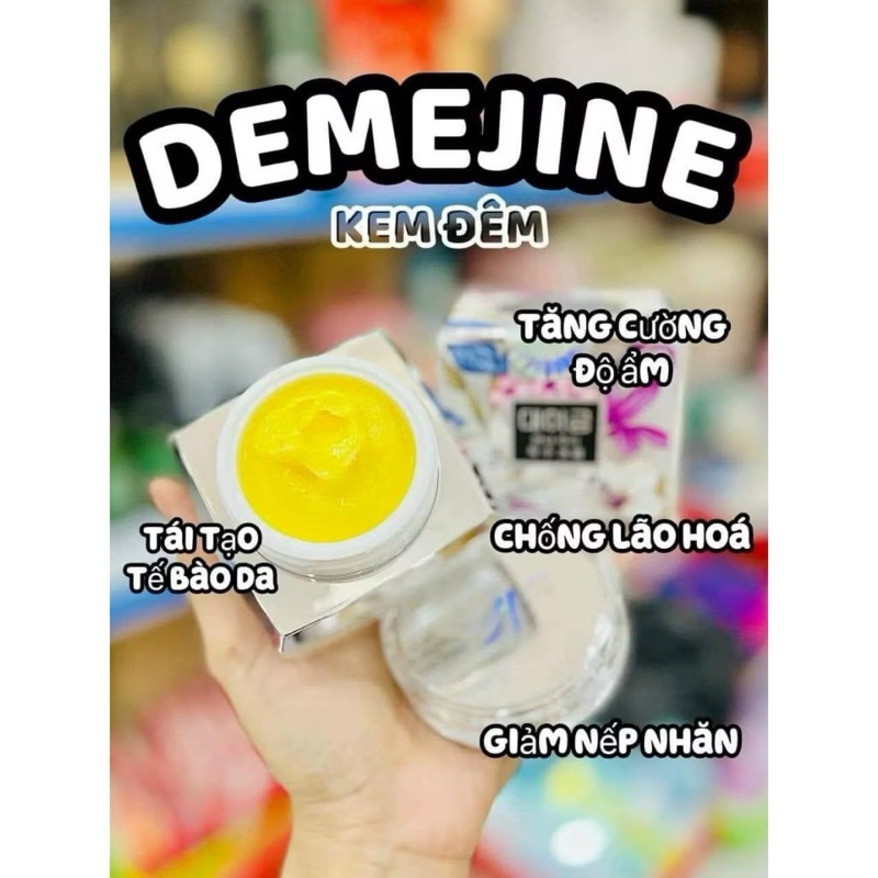 Kem  Demejine Dưỡng Trắng Da Tái Tạo Da Mặt Mờ Nám Tàn Nhan Ngày Và Đêm Hộp 20gram Chính Hãng