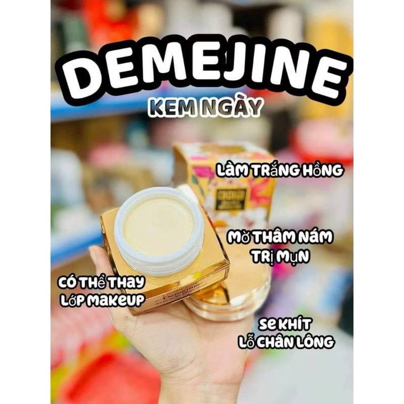 Kem  Demejine Dưỡng Trắng Da Tái Tạo Da Mặt Mờ Nám Tàn Nhan Ngày Và Đêm Hộp 20gram Chính Hãng