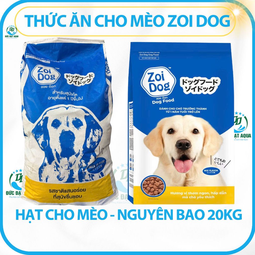 Thức ăn cho chó Zoi Dog, hạt dành cho mọi loại chó, nguyên bao 20kg - có 20 gói 1kg