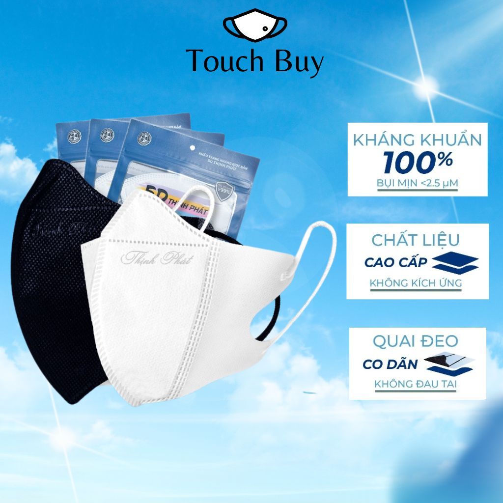 500 Chiếc Khẩu Trang 5D Thịnh Phát 3 Lớp Kháng Khuẩn Chống Tia UV Chính Hãng