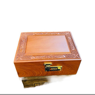 Hộp đựng  trang sức gỗ  hương  mặt trạm gấm  hoa chanh đồng tiền