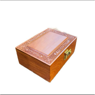 Hộp đựng  trang sức gỗ  hương  mặt trạm gấm  hoa chanh đồng tiền