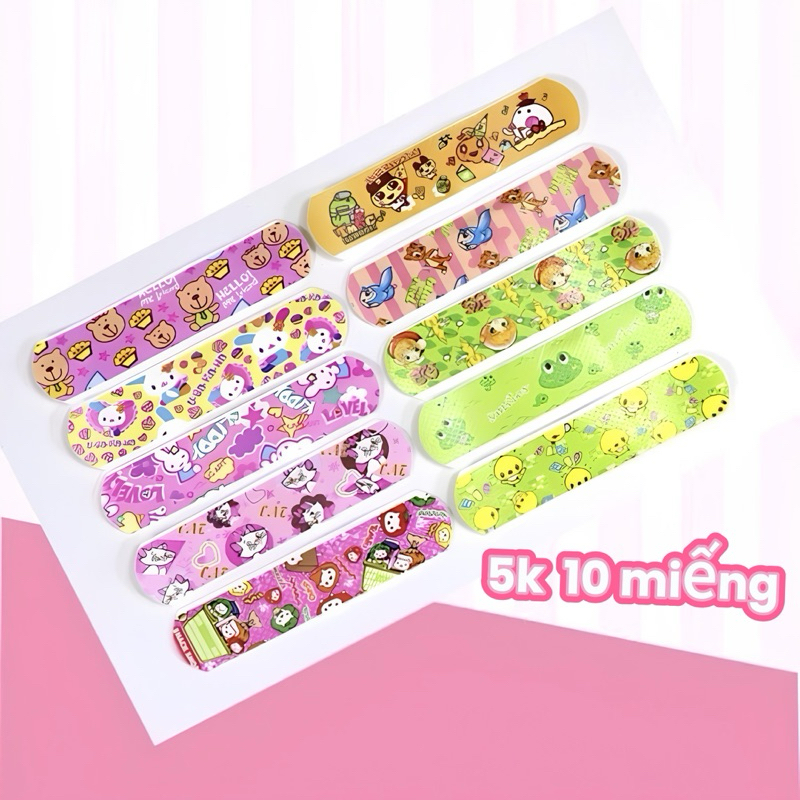 ✅[Chính hãng] Băng keo cá nhân dễ thương hoạ tiết hoạt hình thoáng khí tiện dụng chống thấm nước
