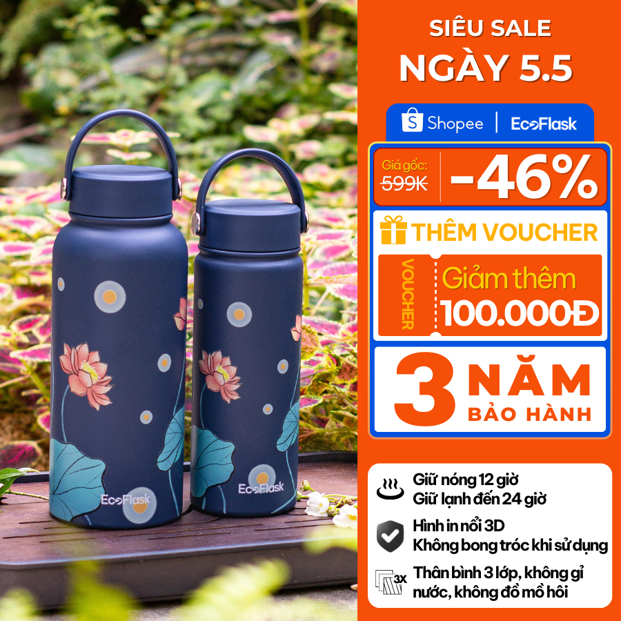 Đánh Giá Bình Giữ Nhiệt EcoFlask 1000ml/550ml Inox 304 - Giữ Nhiệt 24h, BH 3 Năm