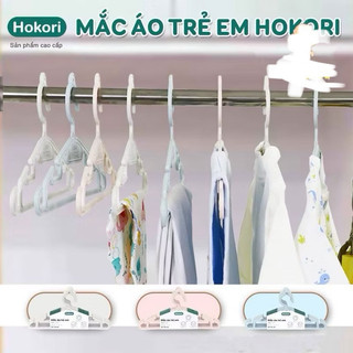 Combo 10 móc áo nhựa treo quần áo cho bé hokori, mắc áo phơi áo quần cho bé nhựa Việt Nhật (MH-2830)