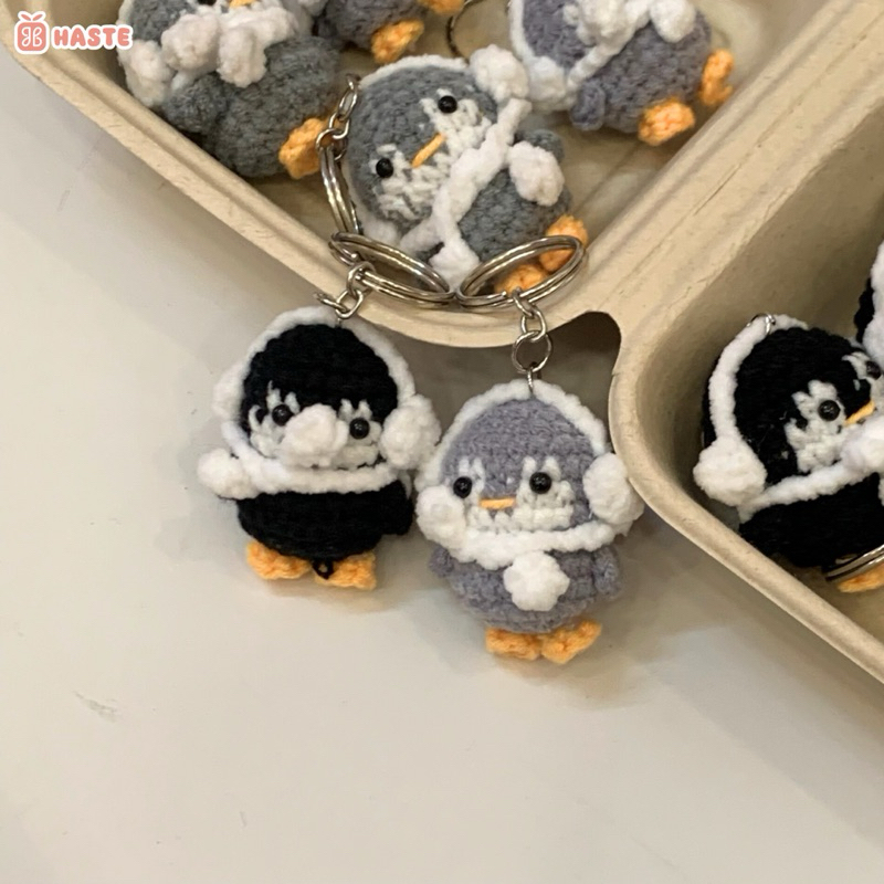 Móc Khoá Thú Len Couple Cánh Cụt Penguin Nhân Vật Dễ Thương Quà Tặng Cặp Đôi