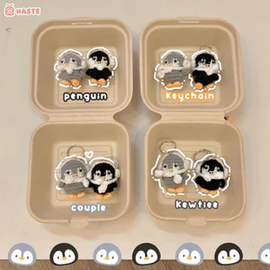 Móc Khoá Thú Len Couple Cánh Cụt Penguin Nhân Vật Dễ Thương Quà Tặng Cặp Đôi