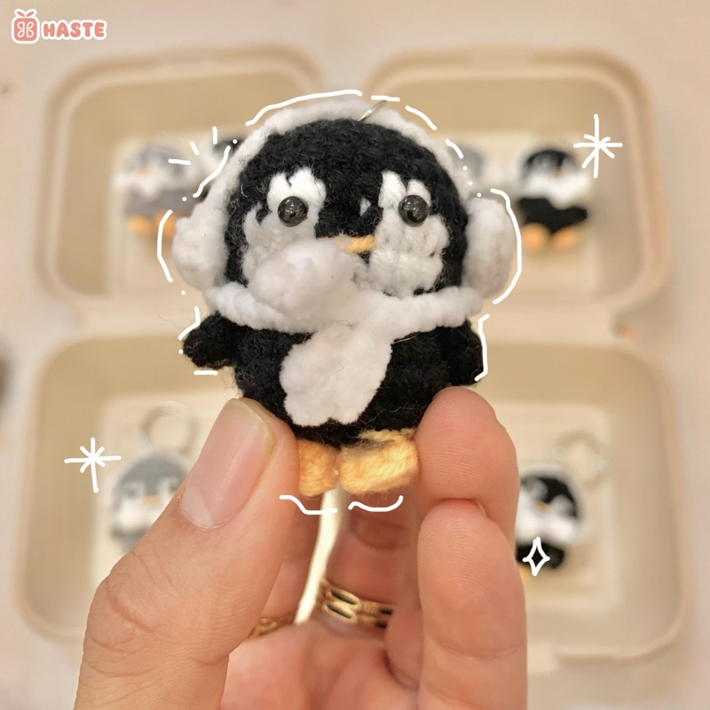 Móc Khoá Thú Len Couple Cánh Cụt Penguin Nhân Vật Dễ Thương Quà Tặng Cặp Đôi