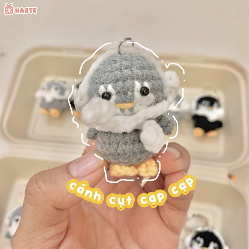 Móc Khoá Thú Len Couple Cánh Cụt Penguin Nhân Vật Dễ Thương Quà Tặng Cặp Đôi