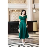 Đầm Nhung Đỏ Nữ Dự Tiệc MY WAY Trễ Vai Dáng Xoè Sang Trọng 9MD21352 — ảnh 6
