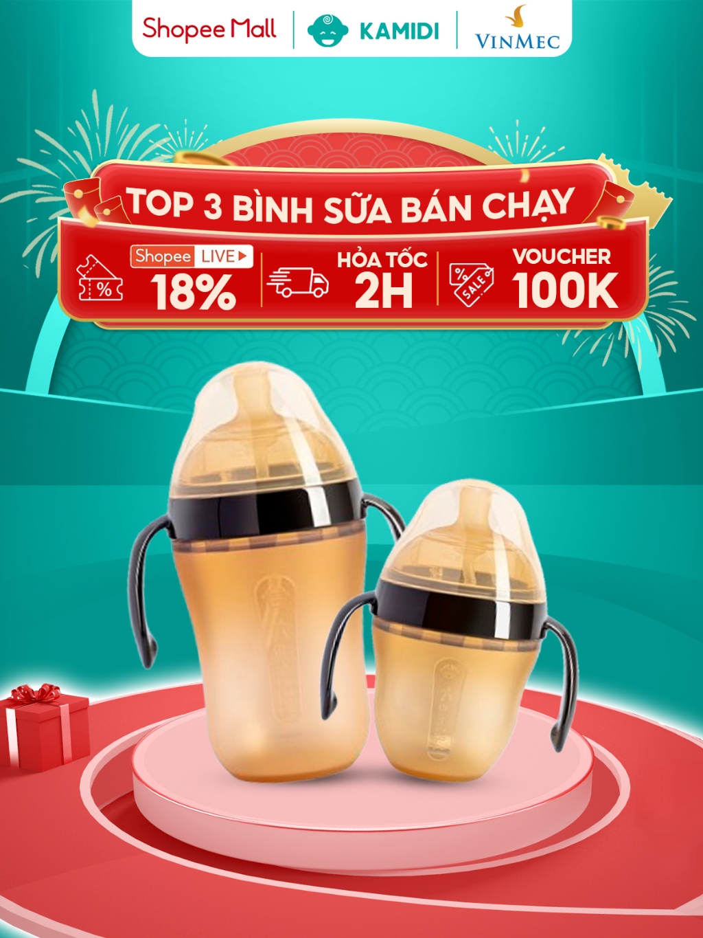 Ảnh Bình Sữa Kamidi Chất Liệu Silicon An Toàn Cho Bé Sơ Sinh Chống Sặc Và Đầy Hơi Hiệu Quả Bé Ti Được Mọi Tư Thế 1