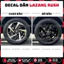 Tem dán mâm Rush, decal dán lazang trang trí tạo điểm nhấn