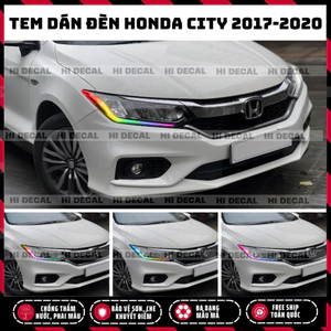 Tem dán đèn Honda City 2017 - 2020, decal đổi màu đèn trang trí bảo vệ xe