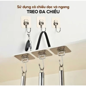 Móc Dán Tường Chịu Lực INOX 304 Handobox Keo Dán 3M Chắc Chắn Chịu Tải Trọng Đến 10kg