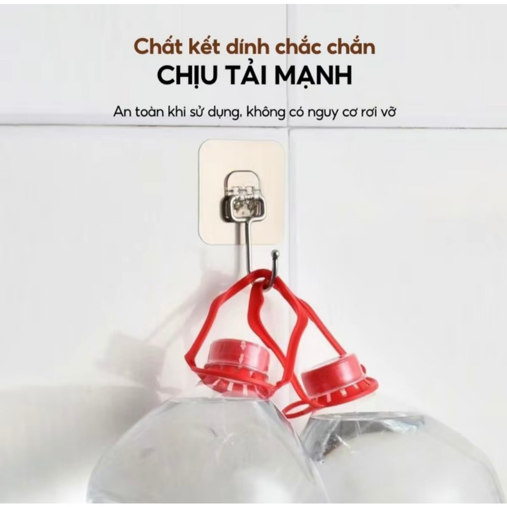 Móc Dán Tường Chịu Lực INOX 304 Handobox Keo Dán 3M Chắc Chắn Chịu Tải Trọng Đến 10kg