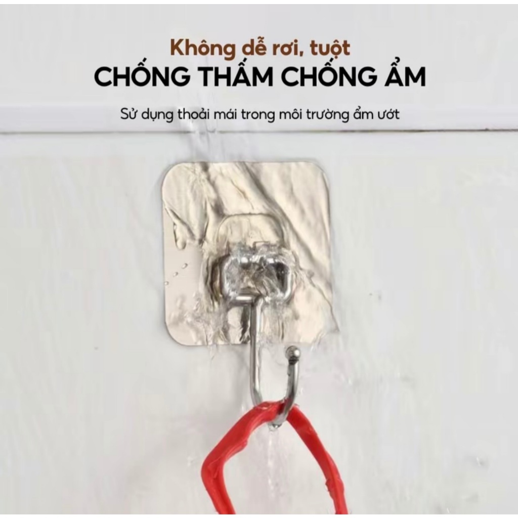 Móc Dán Tường Chịu Lực INOX 304 Handobox Keo Dán 3M Chắc Chắn Chịu Tải Trọng Đến 10kg