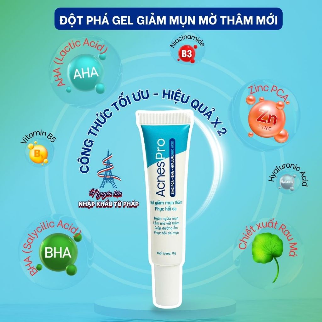 Ảnh Gel giảm mụn AcnesPro Skincare cho da dầu mụn nhạy cảm, giảm mụn viêm, mờ thâm, làm đẹp da sau mụn (20g) 3