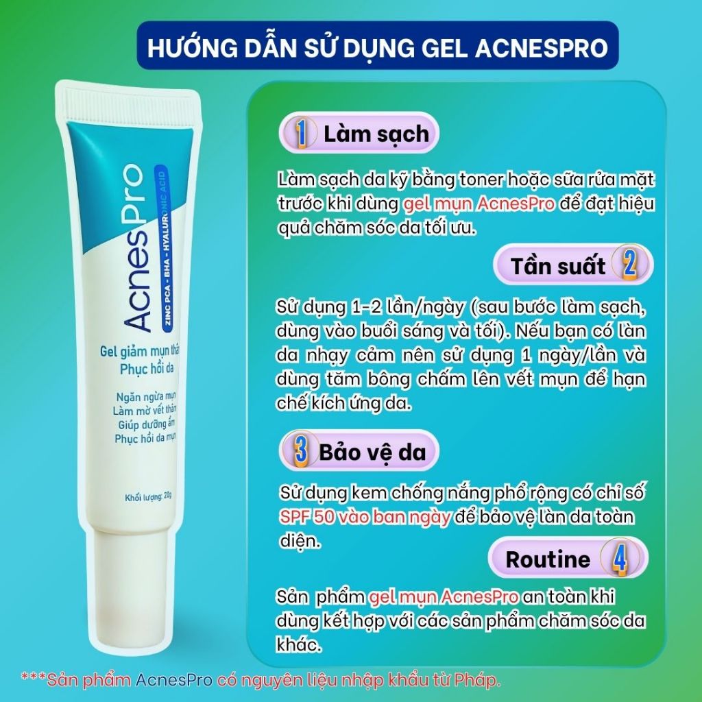 Ảnh Gel giảm mụn AcnesPro Skincare cho da dầu mụn nhạy cảm, giảm mụn viêm, mờ thâm, làm đẹp da sau mụn (20g) 4